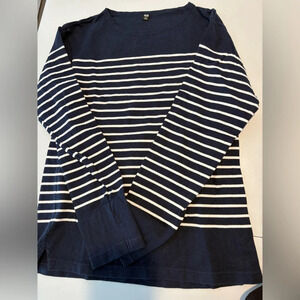 UNIQLO  Cotton T-Shirt | Long Sleeve | Striped Size-XS